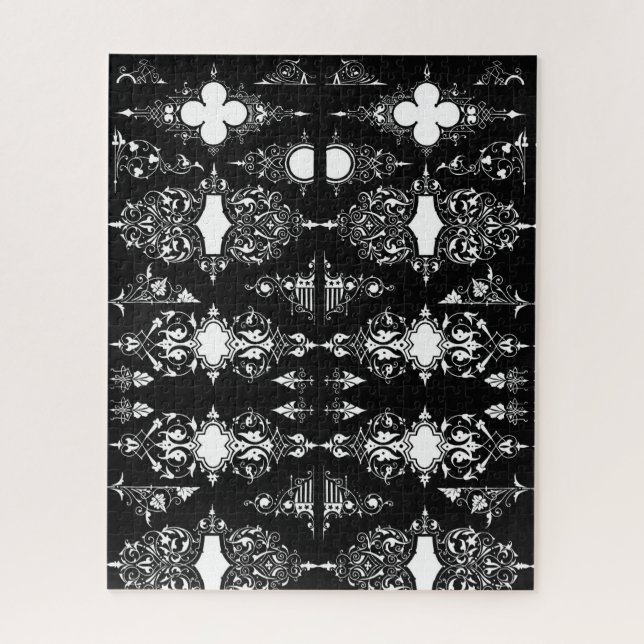 Antique gothic ornate decor standard scroll book jigsaw puzzle (Vertical)