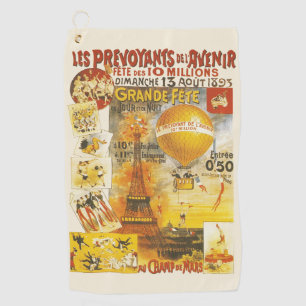 Antique Grand Fete Fair Paris Poster Golf Towel