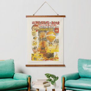 Antique Grand Fete Fair Paris Poster Hanging Tapestry