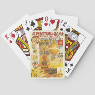 Antique Grand Fete Fair Paris Poster Playing Cards