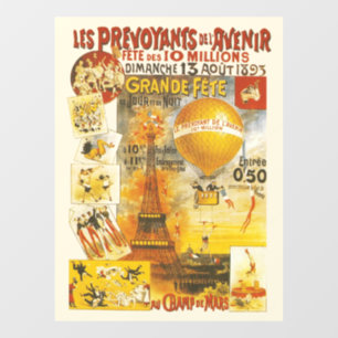 Antique Grand Fete Fair Paris Poster Window Cling