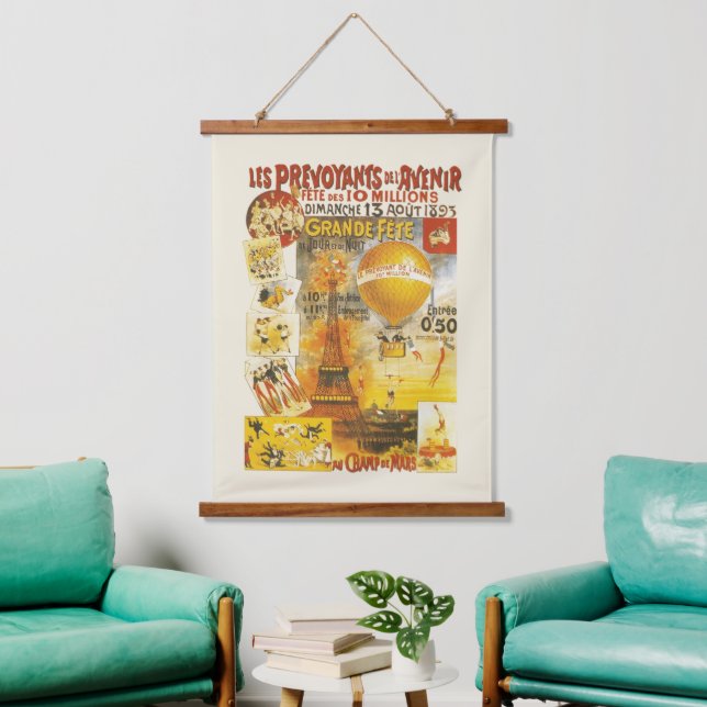 Antique Grand Fete Fair Poster Hanging Tapestry (Living Room)