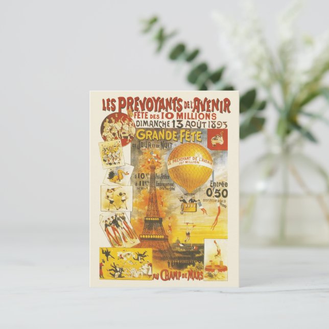 Antique Grand Fete Fair Poster Postcard (Standing Front)