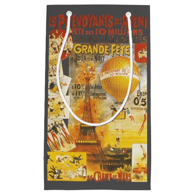 Antique Grand Fete Fair Poster Small Gift Bag (Front)