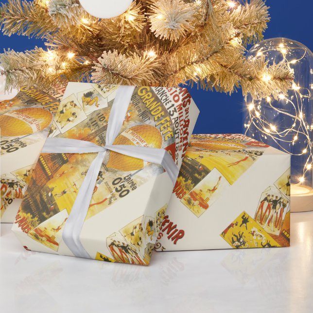 Antique Grand Fete Fair Poster Wrapping Paper (Holidays)