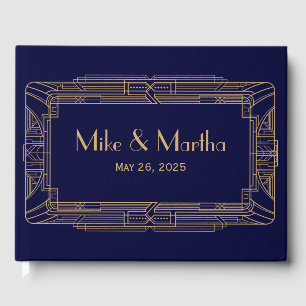 Antique Grand Gatsby Art Déco Mariage Livre d'hôte