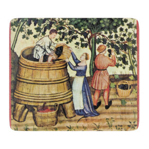 ANTIQUE GRAPE VINEYARD HARVEST Medieval Miniature Cutting Board