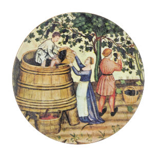 ANTIQUE GRAPE VINEYARD HARVEST Medieval Miniature Cutting Board