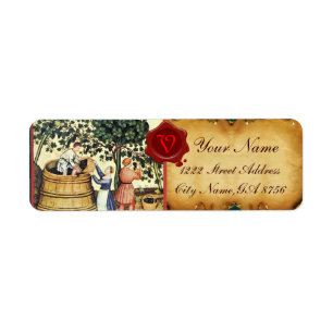 ANTIQUE GRAPE VINEYARD HARVEST WAX SEAL MONOGRAM