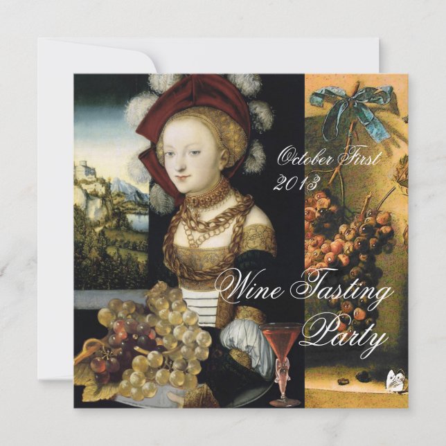ANTIQUE GRAPE VINEYARD WINE TASTING PARTY INVITATION (Front)