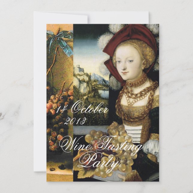 ANTIQUE GRAPE VINEYARD WINE TASTING PARTY INVITATION (Front)