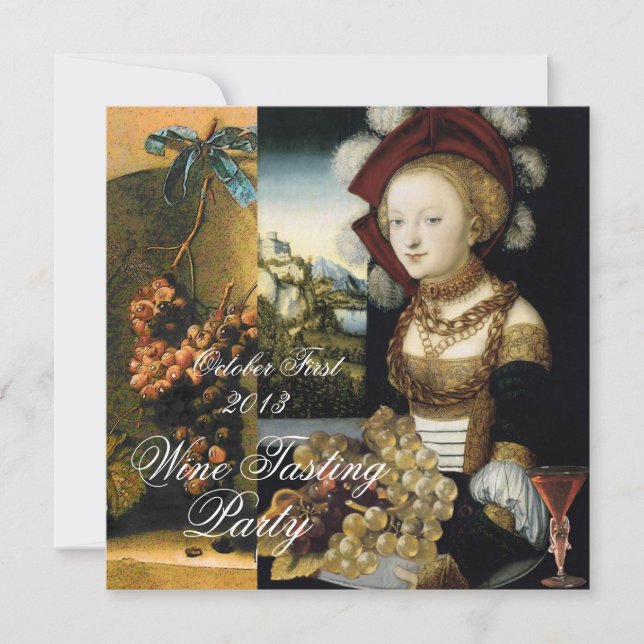 ANTIQUE GRAPE VINEYARD WINE TASTING PARTY INVITATION (Front)