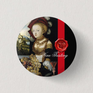 ANTIQUE GRAPE VINEYARD WINE TASTING PARTY WAX SEAL 1 INCH ROUND BUTTON