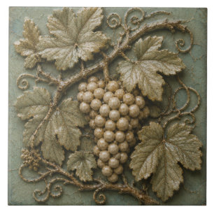 Antique Grapevine Vineyard Faux Relief Tile