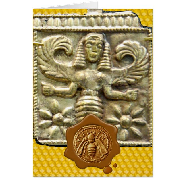 ANTIQUE GREEK HONEY BEE GODDESS Brown Wax Seal (Front)
