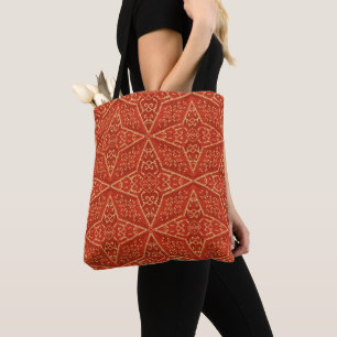 Antique Greek Star Pattern Print Tote Bag
