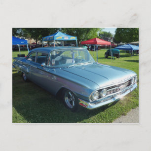 Antique Green Car Postcard
