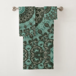 Antique Green Mandala Pattern Design Bath Towel Set