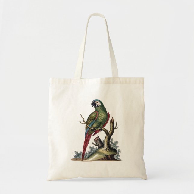 Antique Green Parrot Tote Bag (Front)