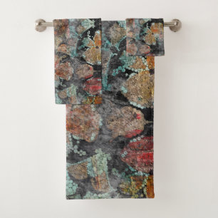 Antique Grunge Vintage Old Handmade Wool Carpet Sh Bath Towel Set