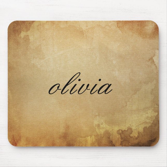 Antique grunge vintage parchment NAME mousepad (Front)