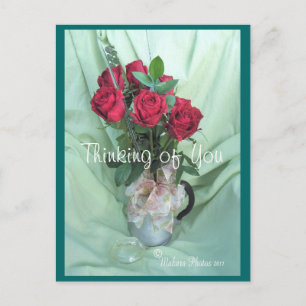 antique GS Coffee Pot & Roses- customize Postcard