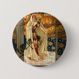 Antique Halloween Jack O Lantern  2 Inch Round Button