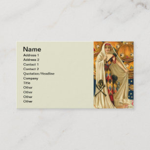 Antique Halloween Jack O Lantern Costume Woman Business Card