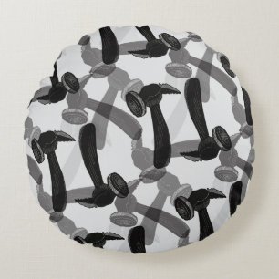 Antique Hammer Mancave Round Pillow