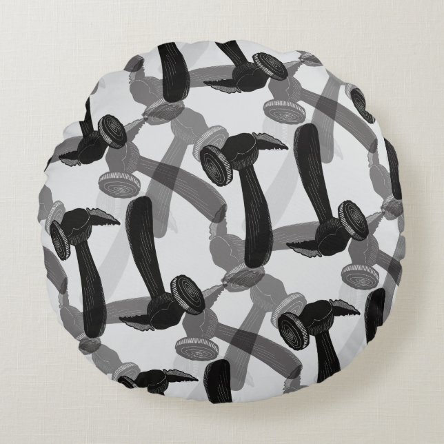 Antique Hammer Mancave Round Pillow (Front)