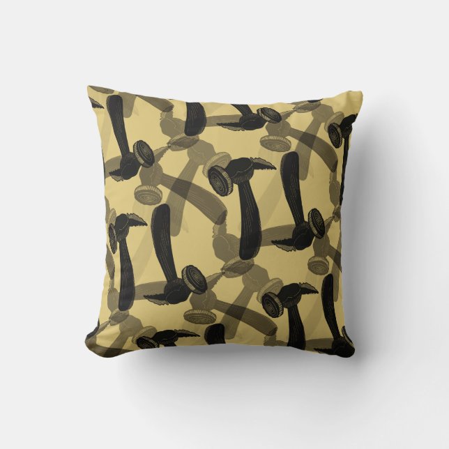 Antique Hammer Mancave Throw Pillow (Front)