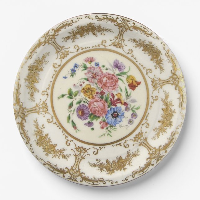 Antique Hand Painted Limoges China Paper Plate (Front)