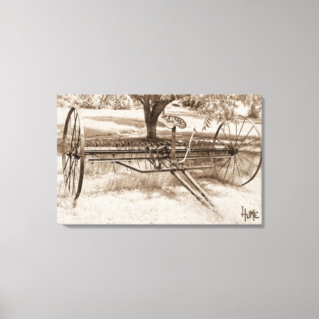 Antique Hay Rake Canvas Print (Front)