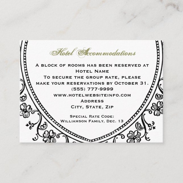 Antique Heart Hôtel Hébergement Insertion Cartes (Devant)