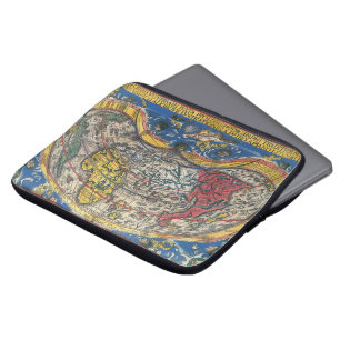 Antique Heart Shaped World Map by Peter Apian 1520 Laptop Sleeve