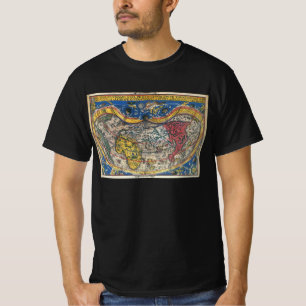 Antique Heart Shaped World Map by Peter Apian 1520 T-Shirt