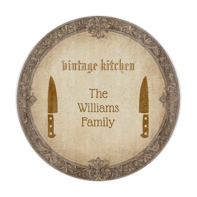 Antique Heirloom Glass Cutting Board (Front)