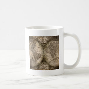 Antique Historical Old World Atlas Map Continents Coffee Mug