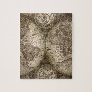 Antique Historical Old World Atlas Map Continents Jigsaw Puzzle