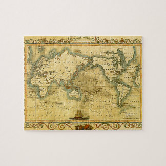 Antique Historical Old World Atlas Map Continents Jigsaw Puzzle