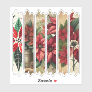 Antique Holiday Poinsettia Washi Tape Planner