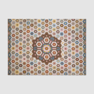 Antique Honeycomb Quilt Pattern - Folk Art Crafty  Tissue Paper