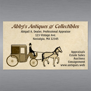 Antique Horse and Carriage Magnetic Business Card