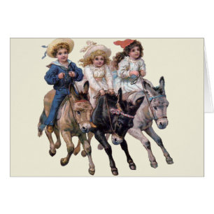 Antique horse pony children art