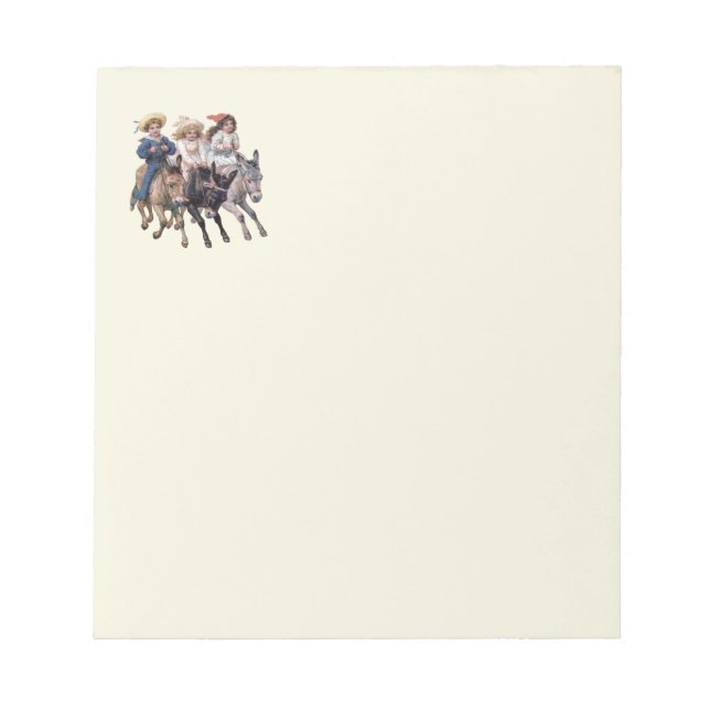 Antique horse pony children art notepad (Front)
