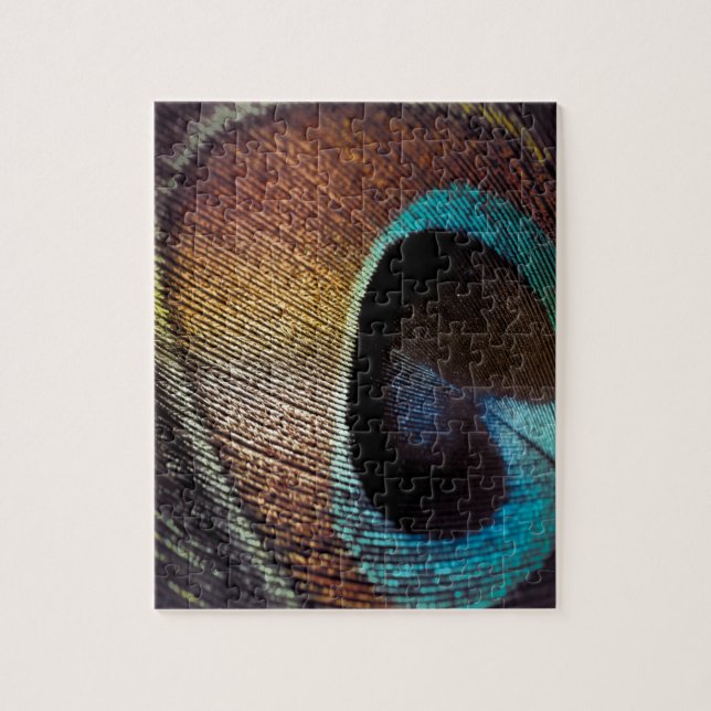 Antique Hues Peacock Feather Eye Jigsaw Puzzle (Vertical)
