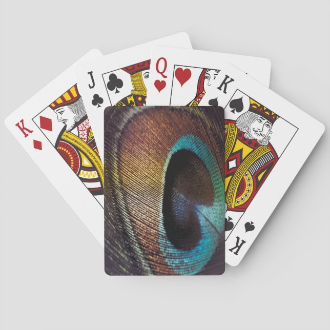 Antique Hues Peacock Feather Eye Playing Cards (Back)