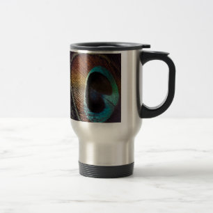 Antique Hues Peacock Feather Eye Travel Mug