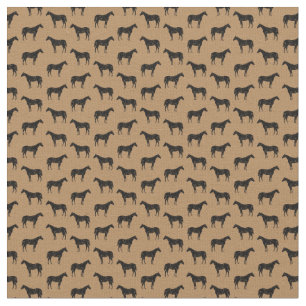 Antique Illustrated Horses CUSTOM BACKGROUND COLOR Fabric