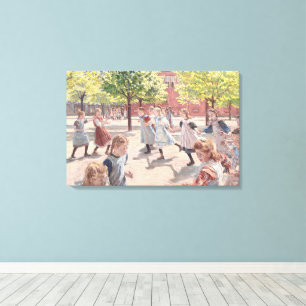 Antique Impressionist Sun Drenched Park Art Canvas Print